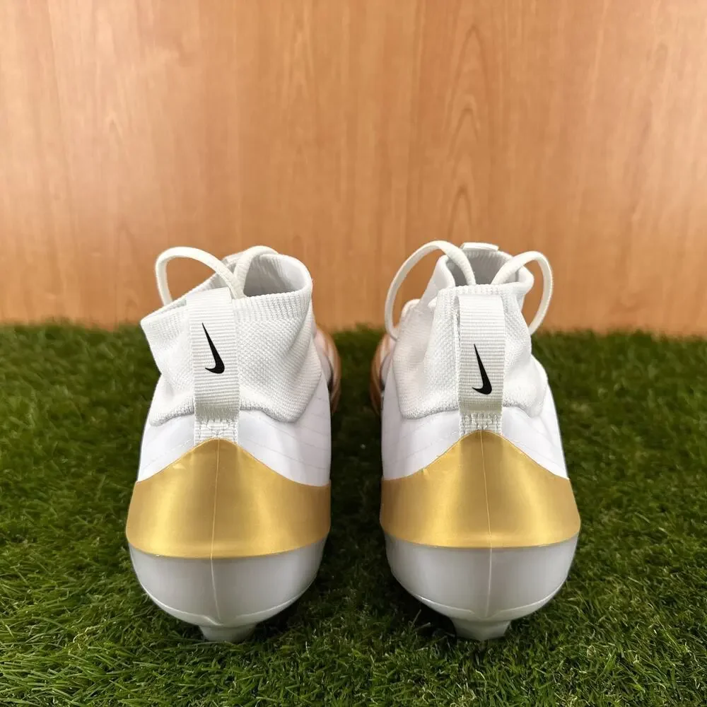 Nike Zoom Air Vapor Pro 1 White Metallic Gold Football Cleats FB3298-103 Sz 13
